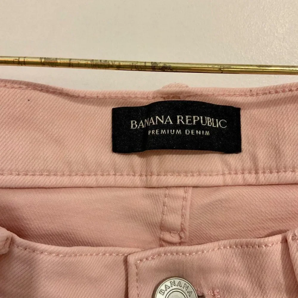Banana Republic Jeans Blush Pink Girlfriend Crop Stretch Mid Rise Size 27